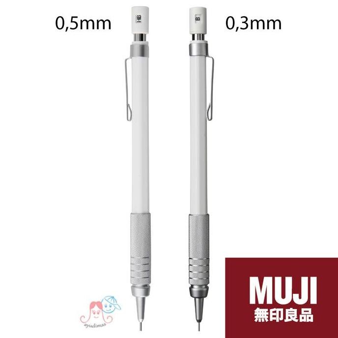 

NEW MUJI Low Center Gravity Mechanical Pencil 0.3mm / 0.5mm White
