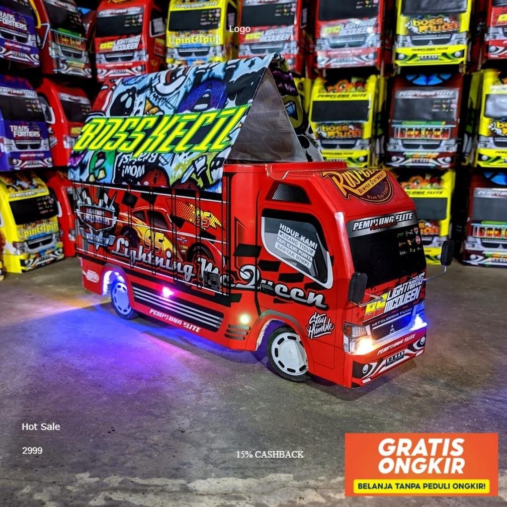 Miniatur Truk Oleng Miniatur Truk Lampu Terpal Murah Truk Oleng Roda Kayu Bisa Cod