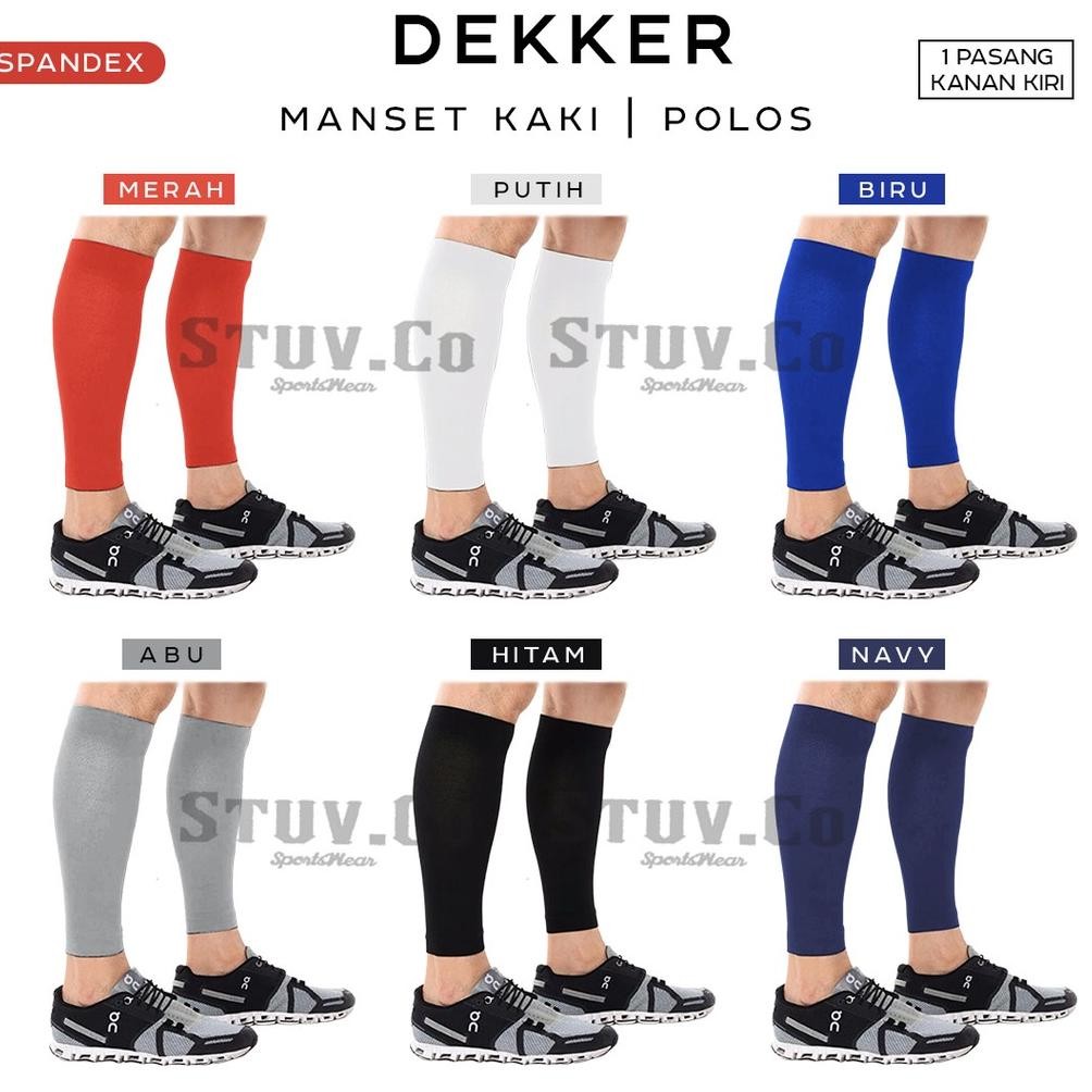 (SATU SET) PELINDUNG BETIS DEKKER DEKER MANSET KAOS KAKI OLAHRAGA JOGGING LARI VOLY SEPAKBOLA FUTSAL