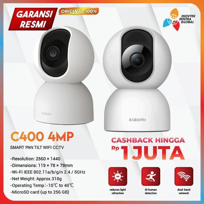 TERLARIS Xiaomi MI C400 4MP 2.5K Smart IP Camera CCTV 360 - Garansi Resmi SALE