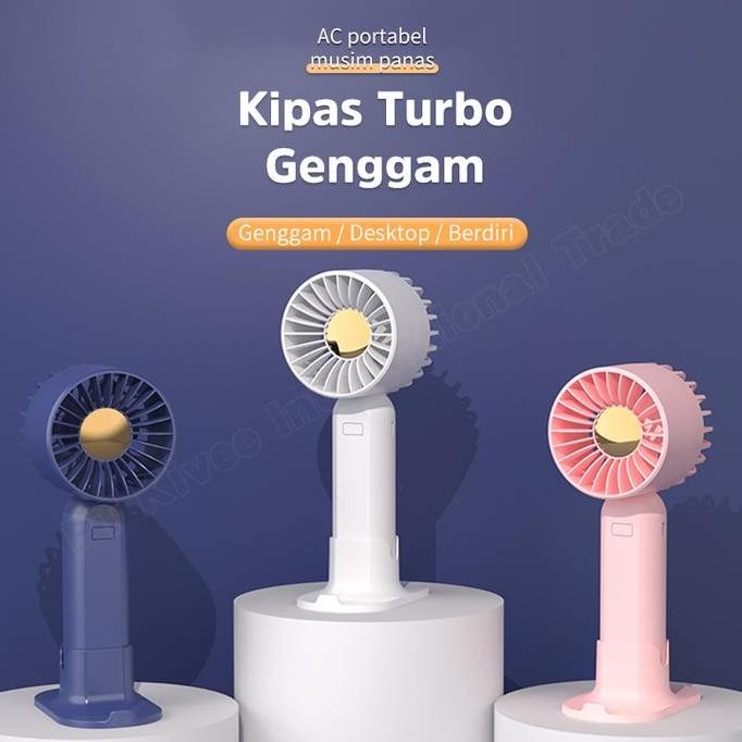Kivee Kipas Angin Mini Portable 2000 Mah Mini Fan 3-Speed Angin Super Micro Usb