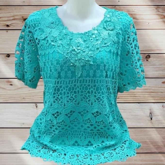 (Expert) D 533695 mute atasan wanita brukat terbaru / blus lengan pendek cewek brokat