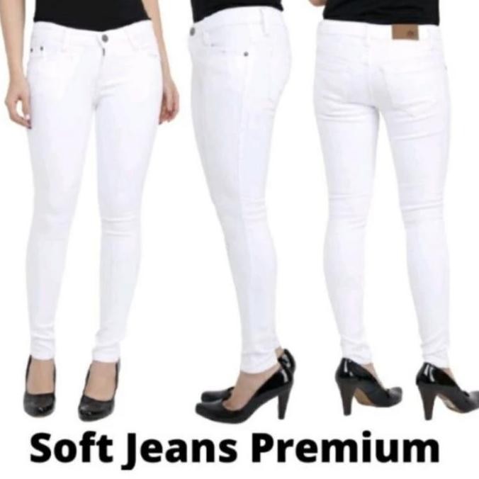 Tersedia Celana panjang jeans wanita putih kekinian~panjang jeans cewek putih skinny