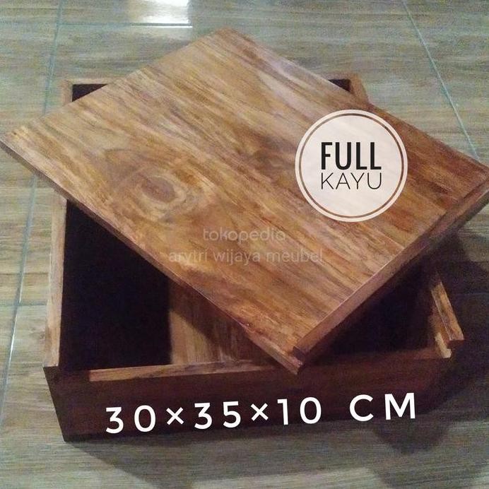

Terlaris Wooden Storage Box Kayu Jati 303510 Cm Tutup Geser Box Serbaguna