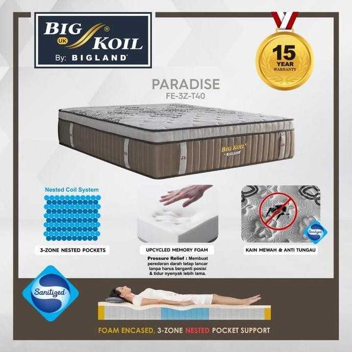Big Koil Paradise By Bigland (Foam Encasement) - Kasur Saja/Full Set - Free Bantal