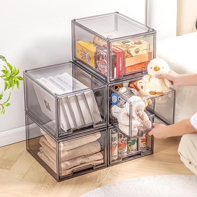 

Terlaris Kotak Penyimpanan / Display Acrylic Kotak Sepatu Akrilik Premium Transparan Storage Box