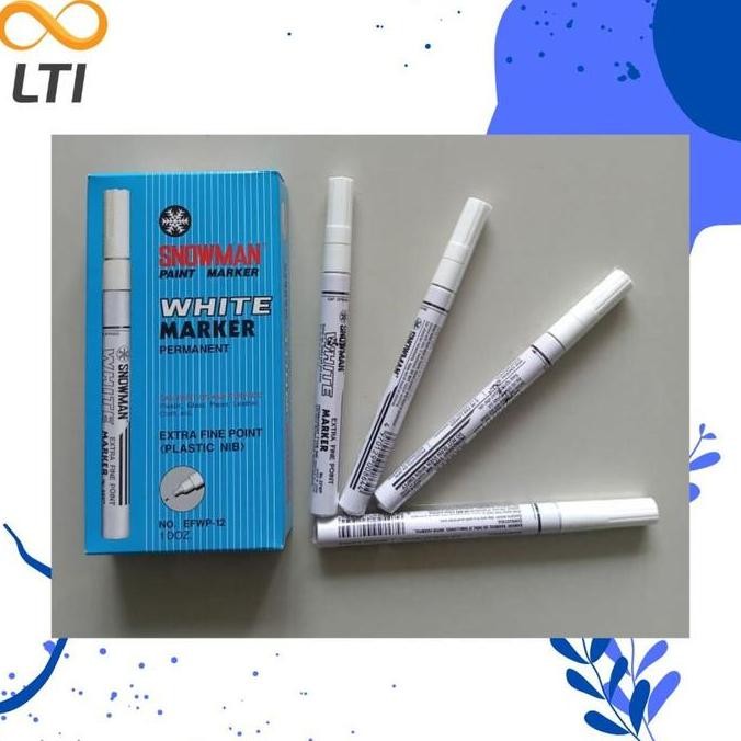 

NEW Spidol Snowman Paint Marker Extra Fine Marker White EFWP-12/ LSN BISA CAMPUR WARNA Stationery