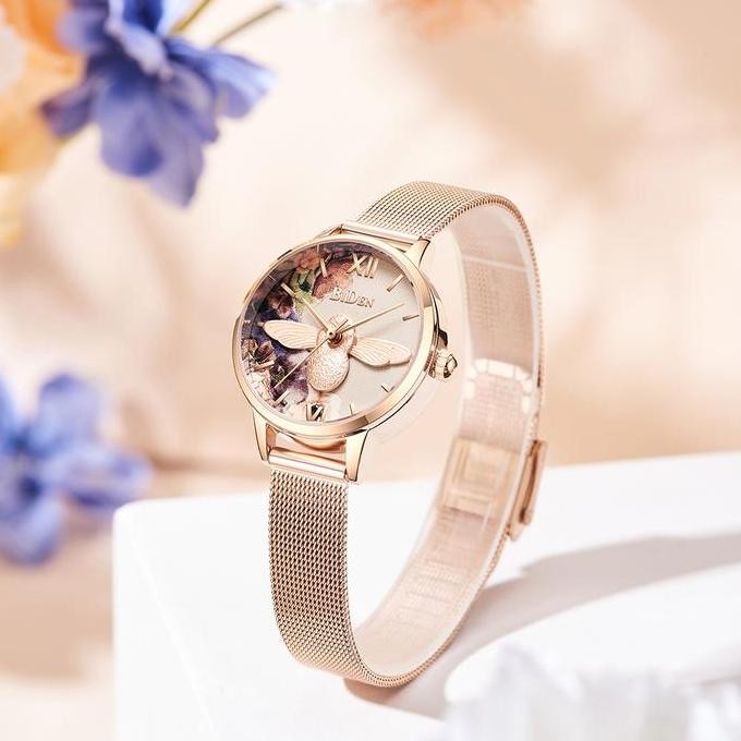 Tersedia BIDEN Jam Tangan Wanita Original 3D Bee Terbaru Tahan Air Cewek Jam