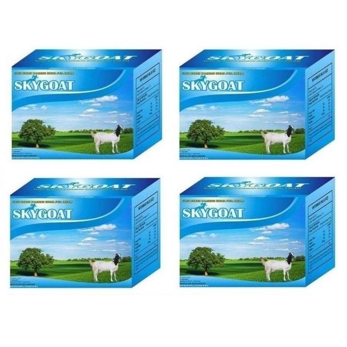 

PAKET 4 BOX SkyGoat Susu Kambing Etawa Bubuk Vanilla Sky Goat Dairy Milk bebas kolesterol sachet Vanila