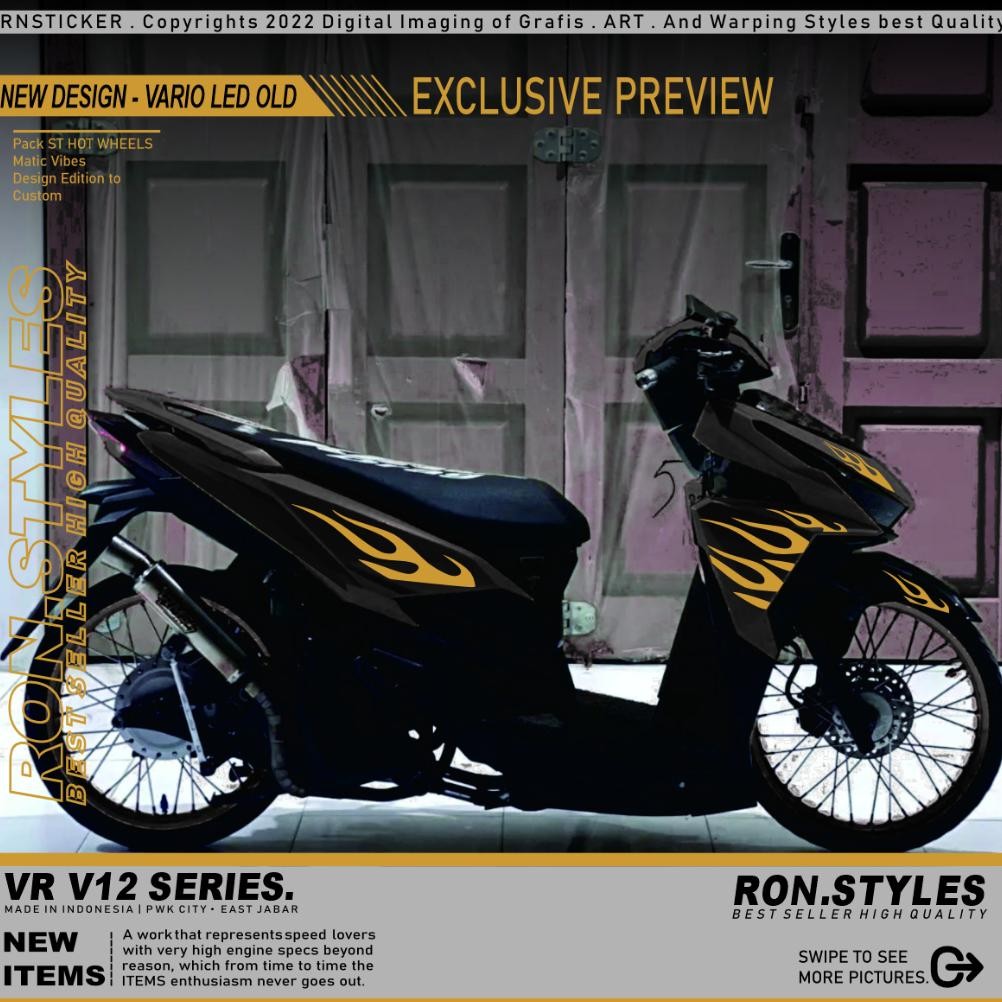 Exclusive V12 Cutting Sticker Striping Vario 125-150 Led New Design Api Hot Wheels Striping Vario Ap