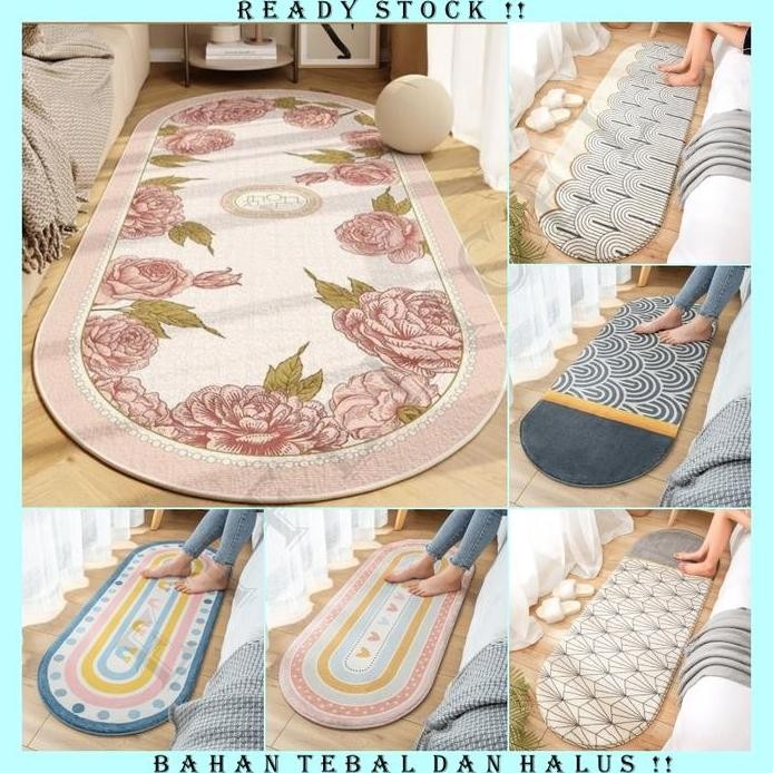 

Terlaris Oval Cashmere Carpet Mat / Karpet Keset Kasmir Panjang Lembut Bulu Tebal Halus Alas Kaki Anti Slip Modern Minimalis Nordic Scandinavian