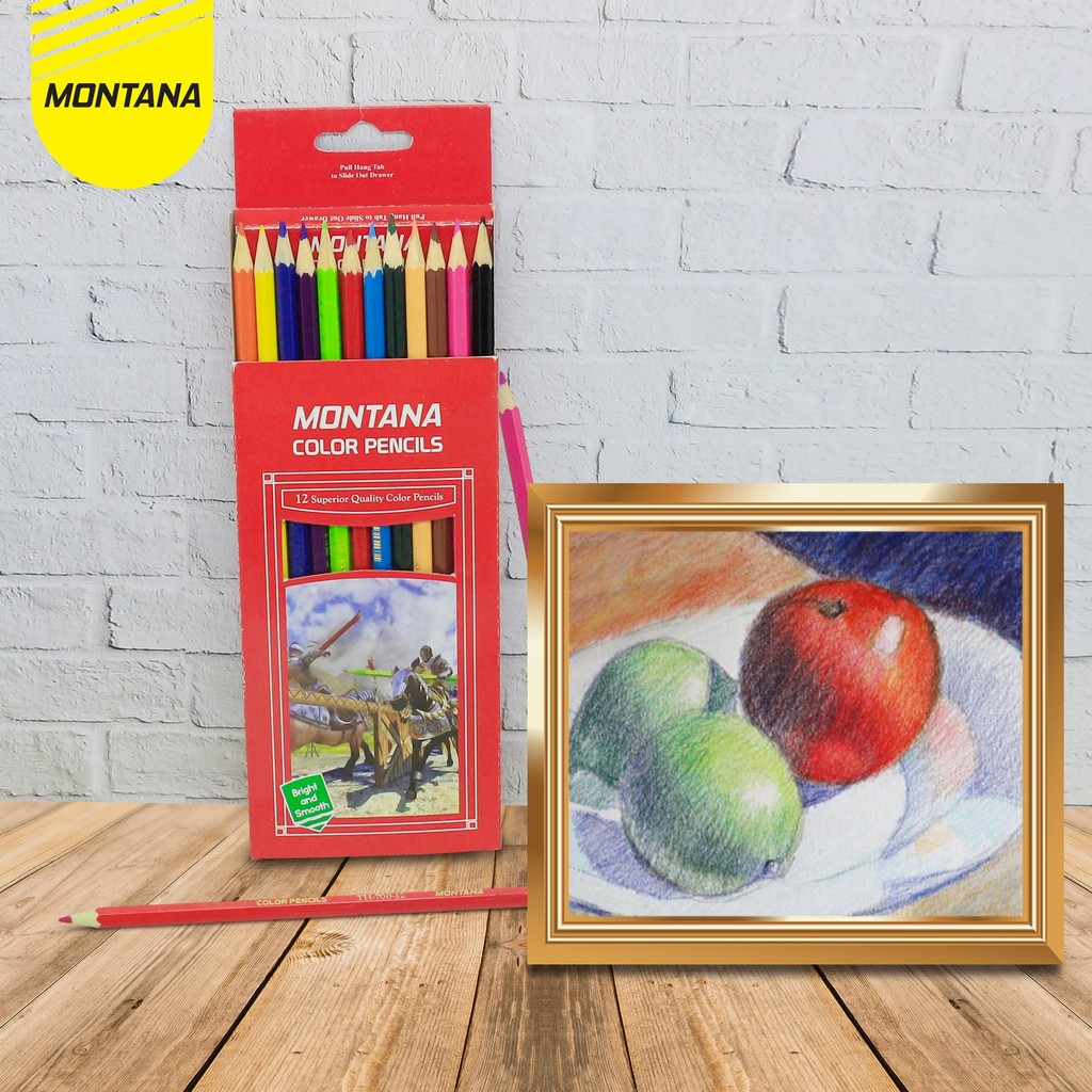 

MONTANA PENSIL WARNA SUPERIOR QUALITY 12 COLORED PENCILS BRIGHT AND SMOOTH TH-700