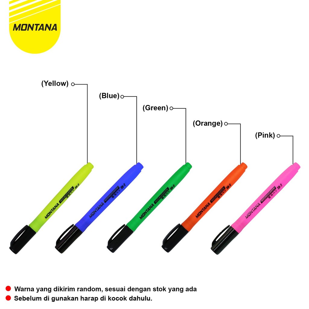 

MONTANA HIGHLIGHTER STABILO 1 PCS COLOR MARKER PENANDA BERWARNA SH-2