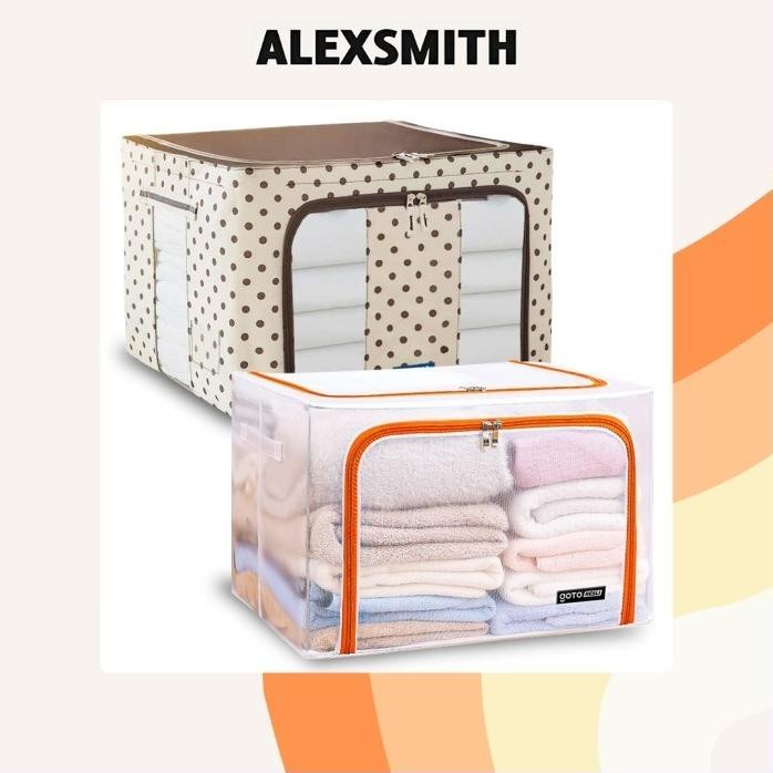 

Terlaris Goto Resli Storage Box 66L Double Zipper Frame Baja Large Besar