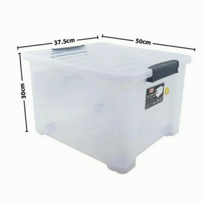 

Terlaris Storage Box Container Cb 47 Liter Transparan Bening Rak Miniso Shinpo