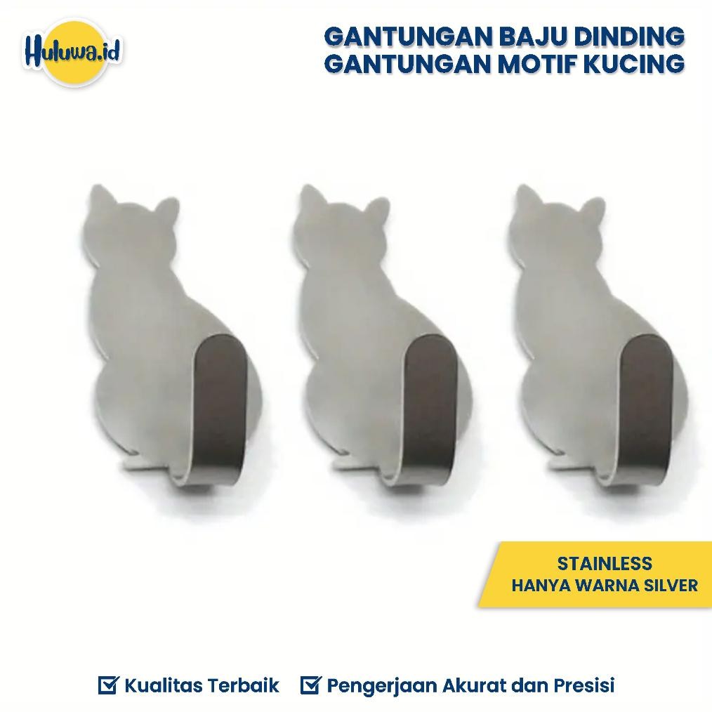 Gantungan Baju Dinding / Gantungan Dinding / Gantungan Dinding Kucing Stainless