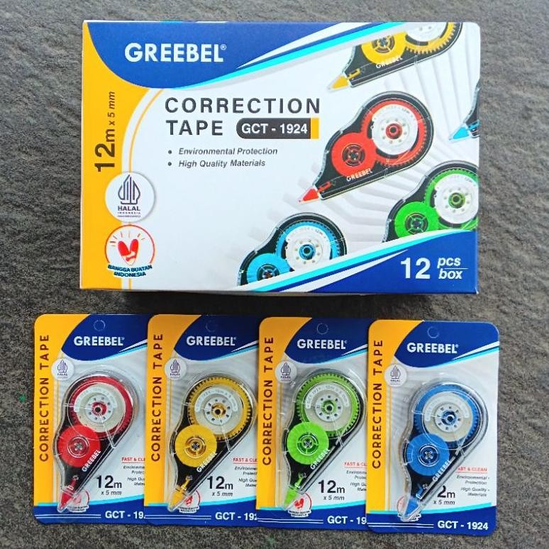 

TIPE-X Kertas Correction Tape Greebel GCT-1924 12 Meter ( Pak ) [ Original ]