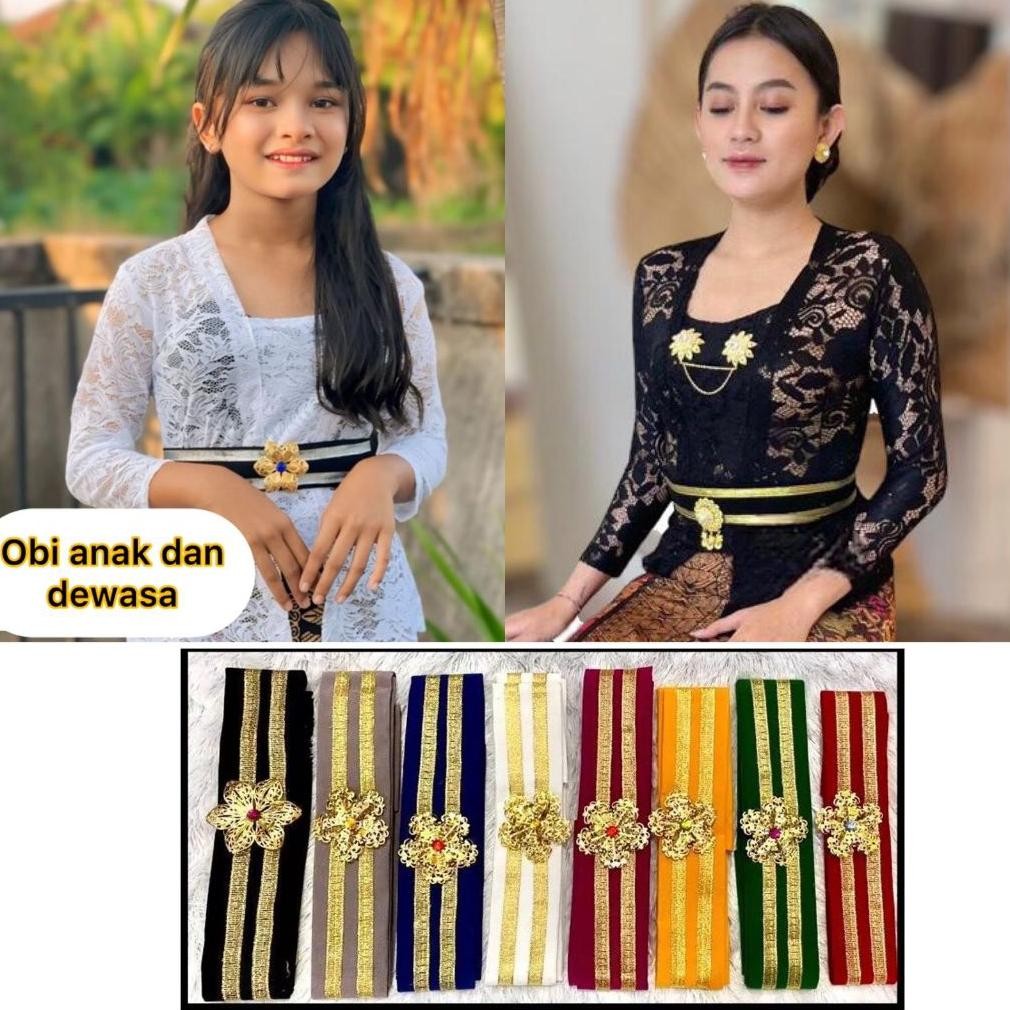 sfI Obi Ikat Pinggang Kebaya Selendang Obie Belt Beludru Anak Dewasa Wanita Sabuk Kebaya Free Bros B