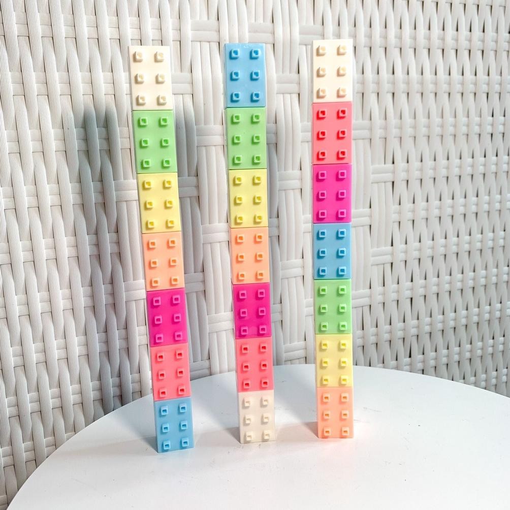 

1 SET 6 SETABILO MARKER HIGHLIGHTER SUSUN BENTUK LEGOO WARNA WARNI PASTEL LUCU UNIK MURAH BISA COD