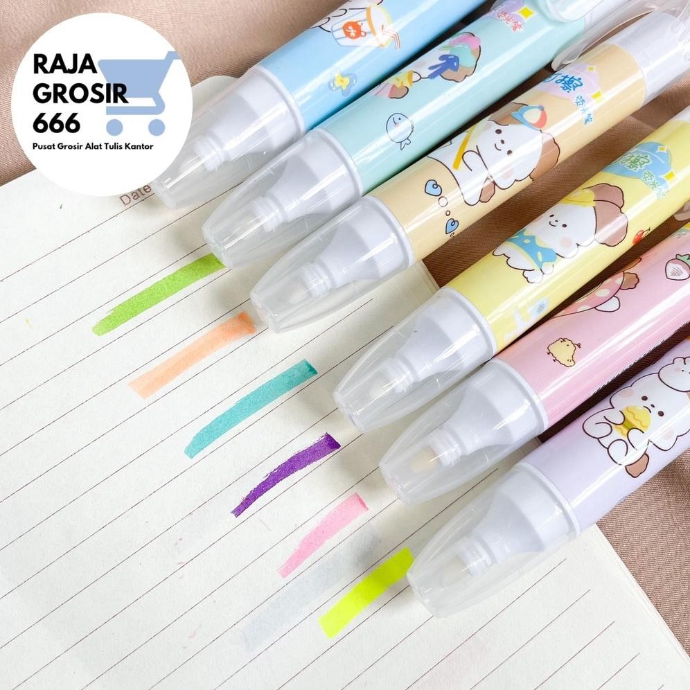

Highlighter eraseable bisa di hapus gambar kelinci alat tulis kantor kado unik warna pastel murah terjangkau ready