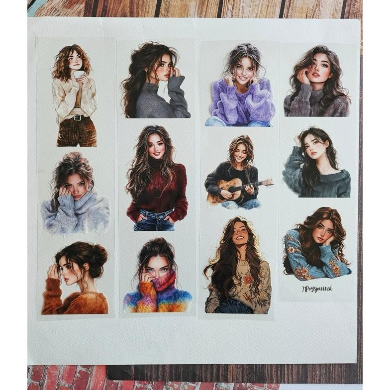 

Washi tape selotip transparan EMBOSS 71poysjournal wanita perempuan cantik girl power 3 AST