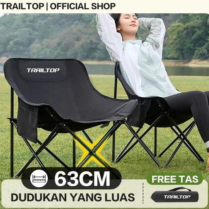 TrailTop Kursi Lipat Outdoor Kursi Santai Kain Oxford Bangku Lipat Kursi Lipat Portable