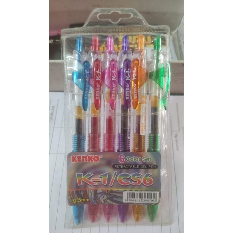 

Pulpen kenko K1 Gel 6 warna