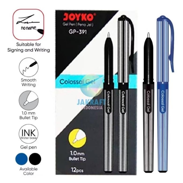 

GEL PEN GP-391 1.0 COLOSSAL GEL ( harga 12 pcs )tinta hitam