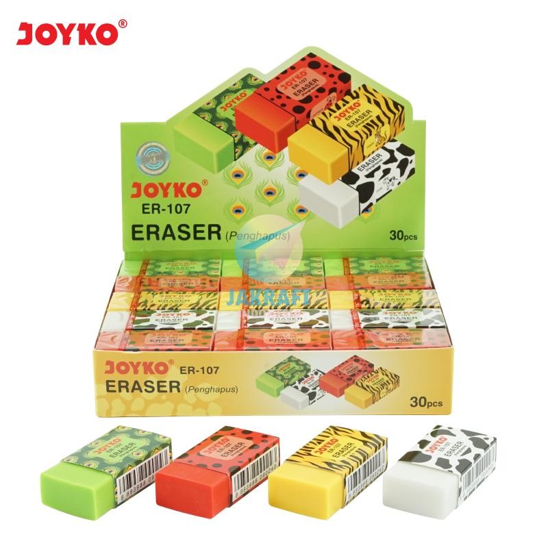 

(30 Pcs) GROSIR Penghapus Pensil Sedang JOYKO ER-107 Animal Color Warna Warni Fancy Rubber Eraser Super Bersih Seperti Boxy | PACK