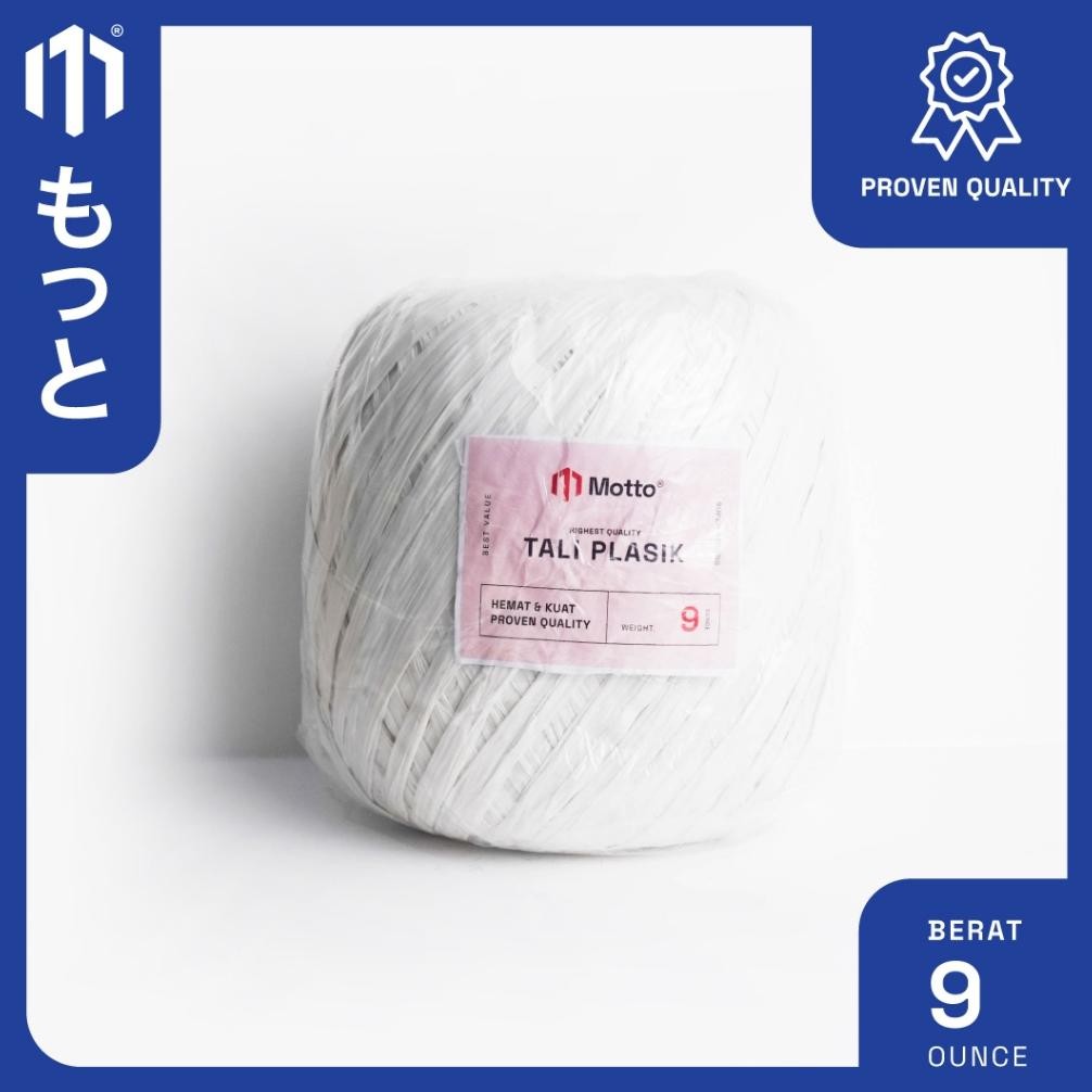 

Tali Rafia 9 Ons / 900 Gram Warna Putih - Tali Plastik Motto AST
