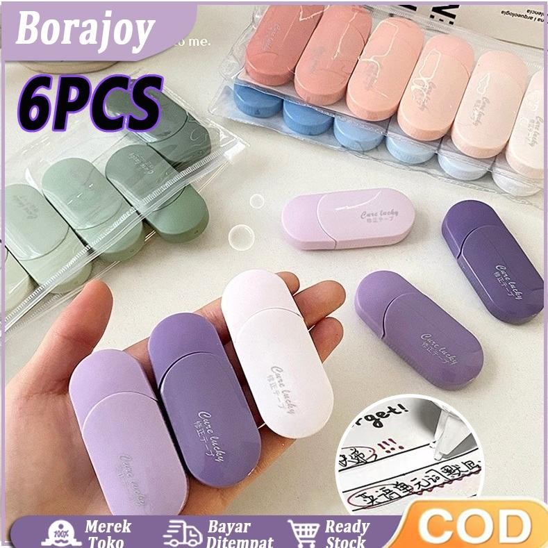 

6PCS Correction Tape / Tip Ex Kertas / Pita Koreksi Warna Pastel Tidak Mudah Terputus