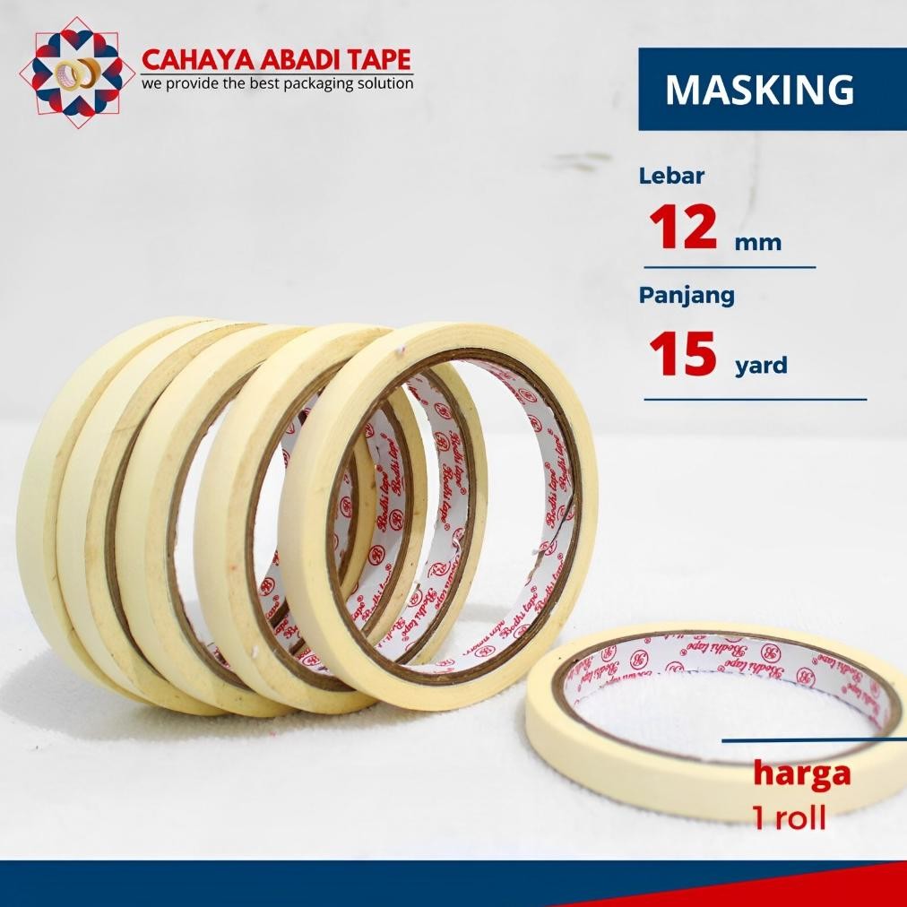 

LAKBAN KERTAS/MASKING BODHI 12MM X 15YARD PER SLOP ISI 29PCS AST