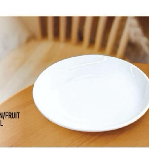 Piring Makan Caravel 21 Cm Porcelain Porselen Porcelin Saji Alas Makan Beling Putih Bulat Datar Appe