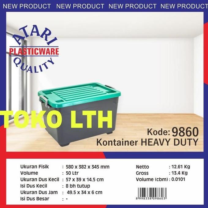 

Terlaris Container Box Roda 50 Ltr Atari 9860 Heavy Duty Green Leaf Cb50 Kotak