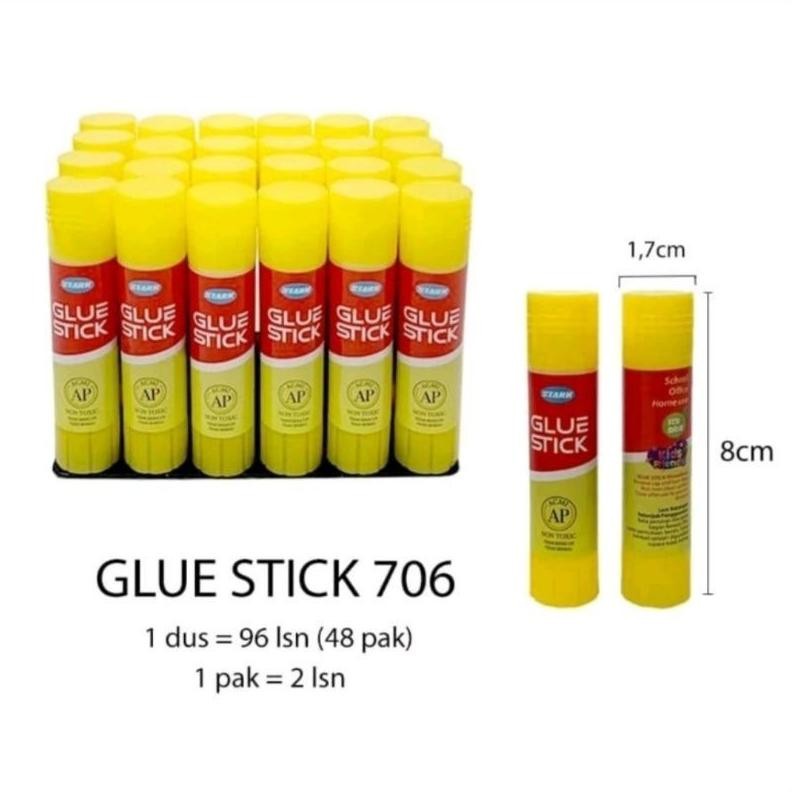

Lem Stik/Glue Stick 8grm Stark ( 1pak/24pcs ) AST