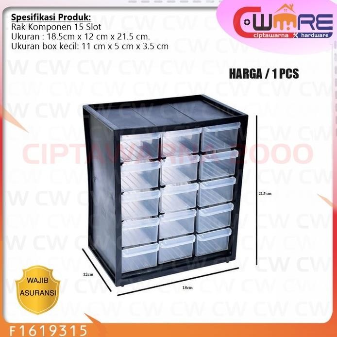 

Terlaris Organizer Rak Susun Komponen Kotak Spare Part 15 25 Slot (Partisi)