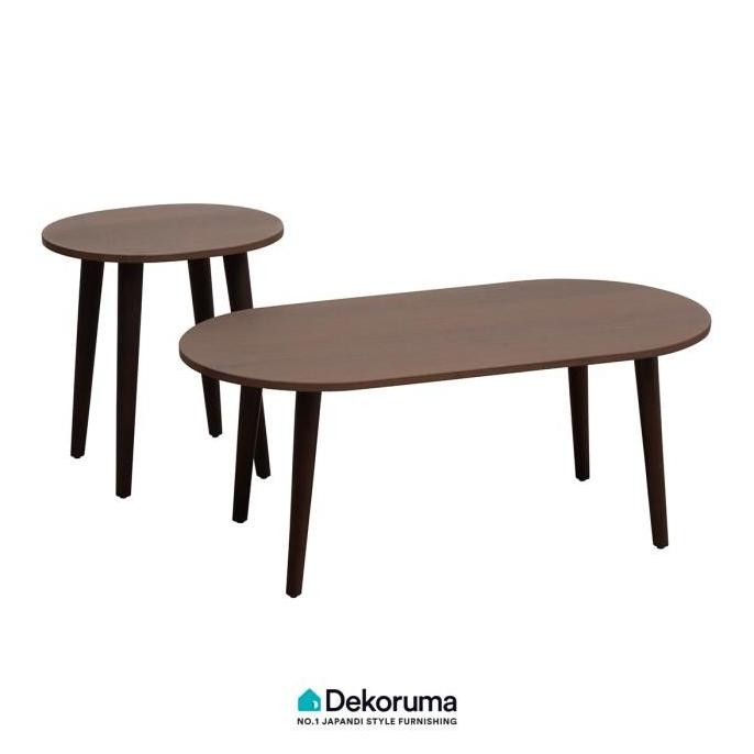 Dekoruma Junko Meja Tamu Kayu 2In1 Walnut / Coffee Table