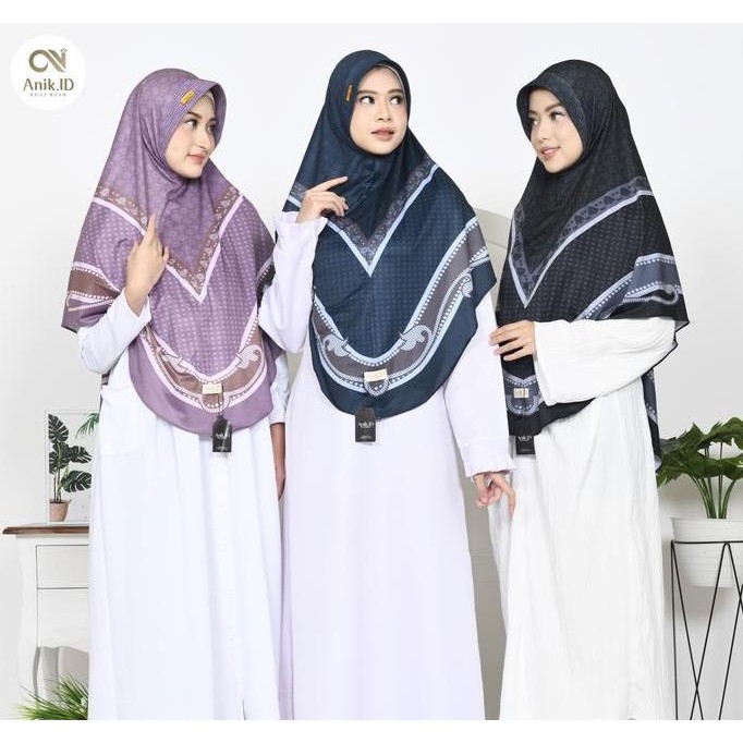 New Jilbab Instan Daily Hijab Bergo Pet Jumbo Syar'I Motif Sublime Printing Jersey Faeyza Alwa - Sim