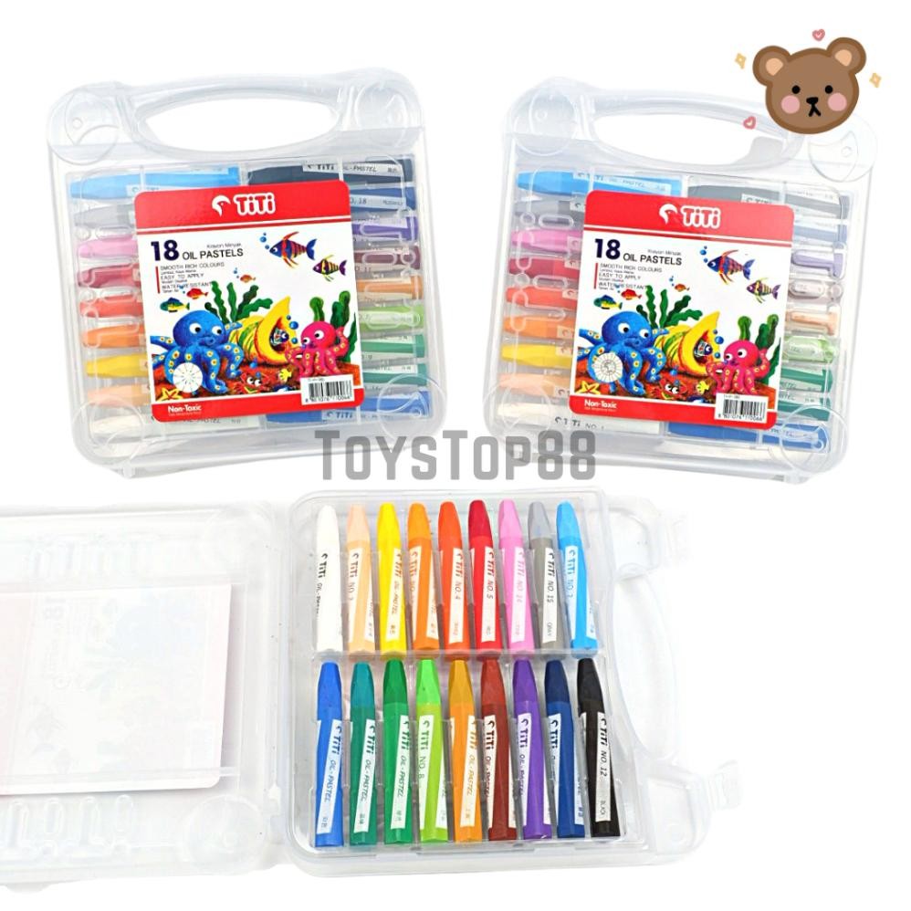 

Crayon Titi 18 Warna Oil Pastel - Krayon Mewarnai 18 W [HARGA PER SET] AST