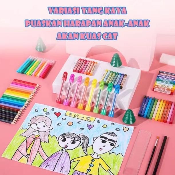 

Set Crayon 208 Krayon Mewarna Alat Menggambar dan Mewarnai Anak AST