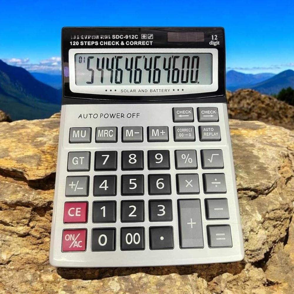 

Calculator SDC-912C 12 digit | Kalkulator dagang batre AA 912c Kalkulator CT AST