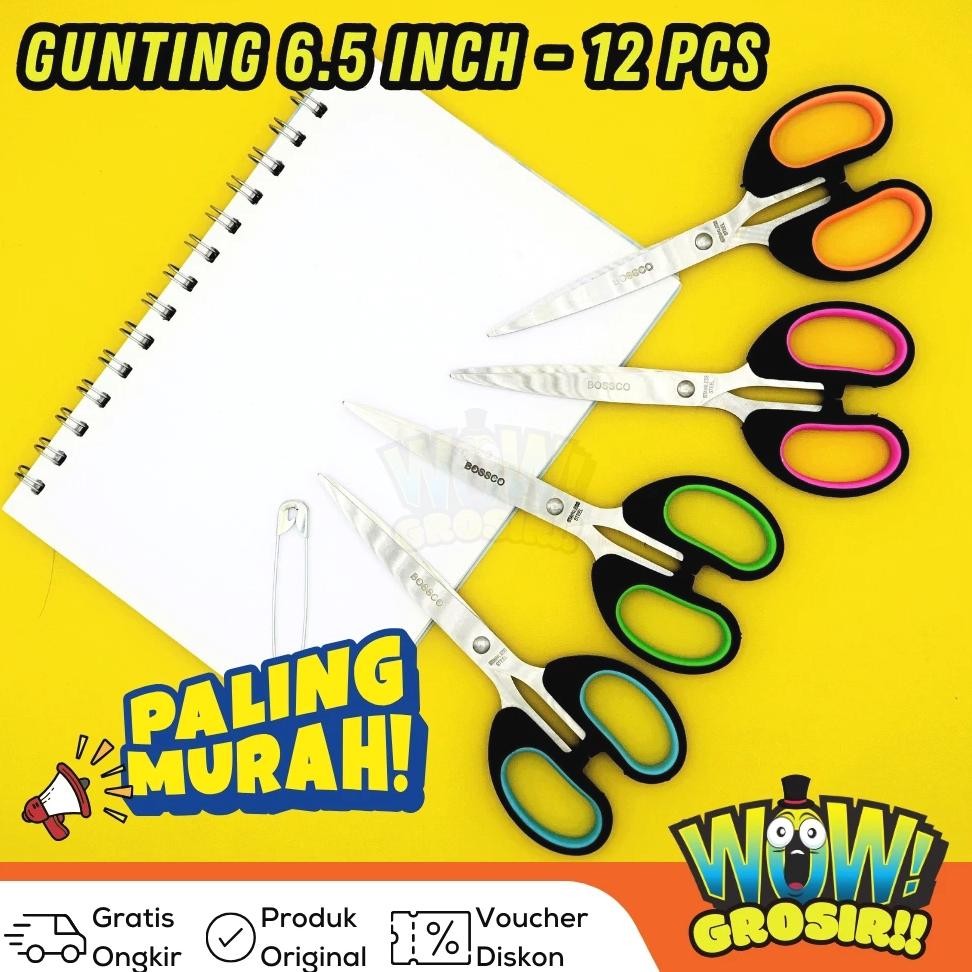 

GROSIR!!!! GUNTING LEMBARAN 12 PCS MURAH / GUNTING KERTAS TAJAM / GUNTING KECIL TAJAM / GUNTING MURAH AST