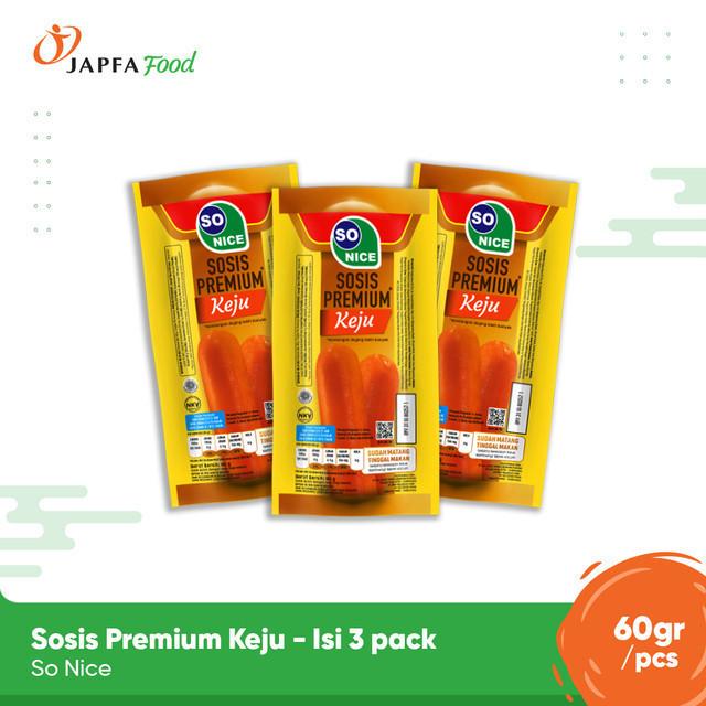 

So Nice Sosis Premium Keju 60gr - Isi 3 pcs