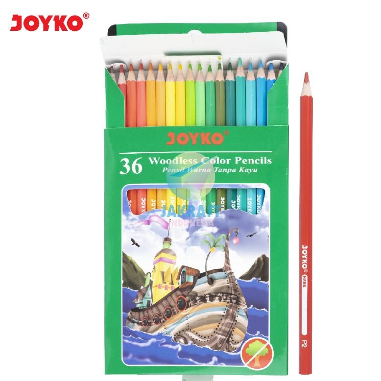 

(36 Pcs) Pensil Warna Panjang 36 Warna JOYKO CP-122 Color Pencil Berkualitas Lebih Tebal & Kuat Woodless AST