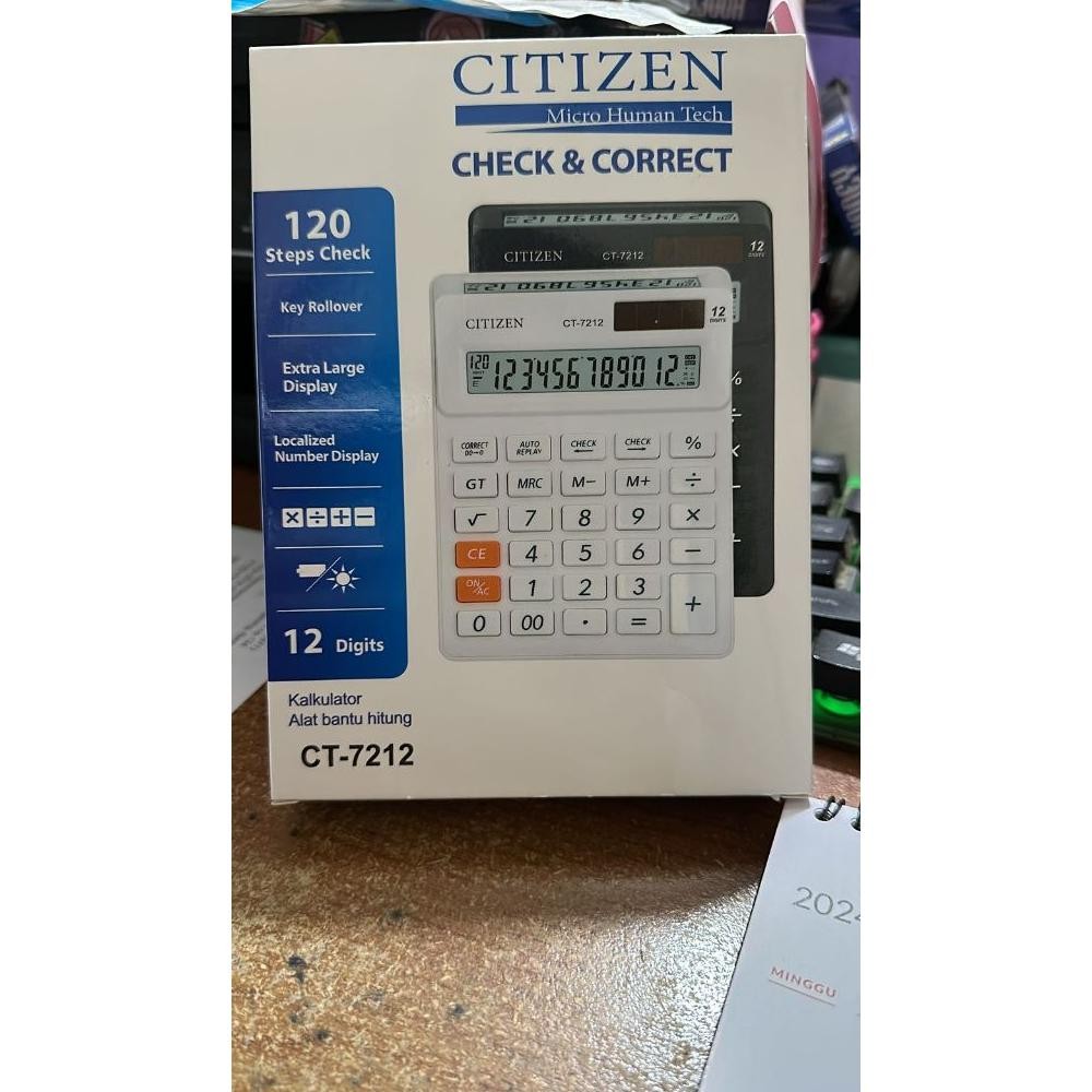 

Kalkulator Citizen type CT-7212 - Calculator Citizen 12 Digit 2 Layar CT 7212 AST