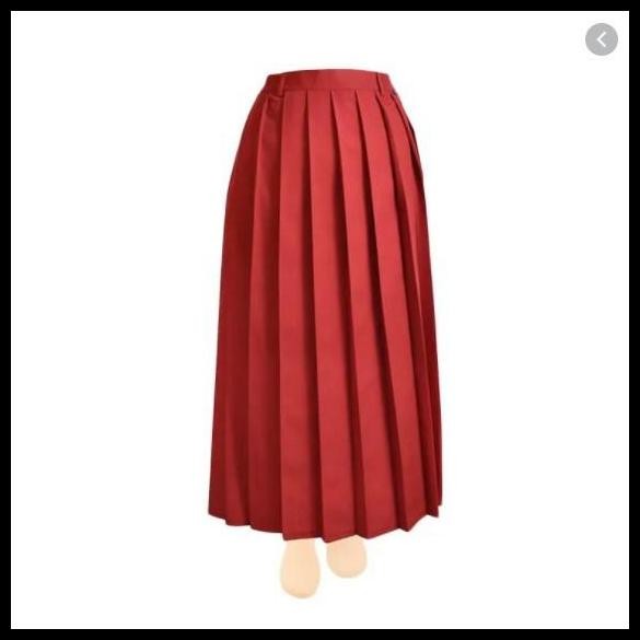 Terlaris Rok Panjang Merah Plisket Drill Purnama Asli Seragam Sekolah SD Rok Best Seller
