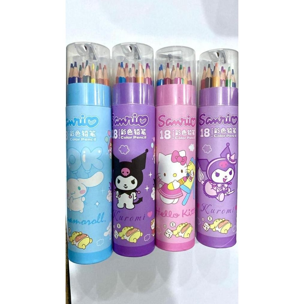 

JM Pensil warna tabung isi 18 kartun lucu pensil warna coloring AST