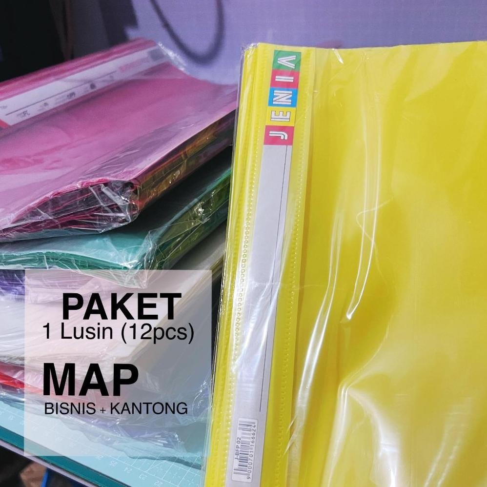 

(1 LUSIN / 1Pak - Isi 12) +KANTONG BUSINESS FILE | Map Bisnis | Map Snel Hecter Plastik (Folio / F4) AST