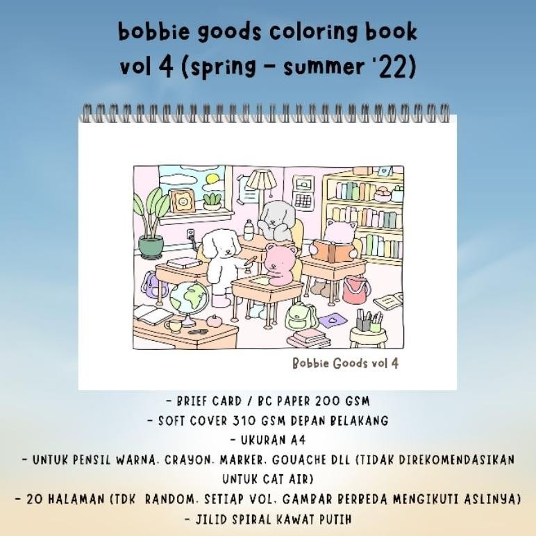 

Bobbie Goods Coloring Book Vol 4 Spring Summer '22 20 halaman buku mewarnai kertas BC tebal 200 gsm AST