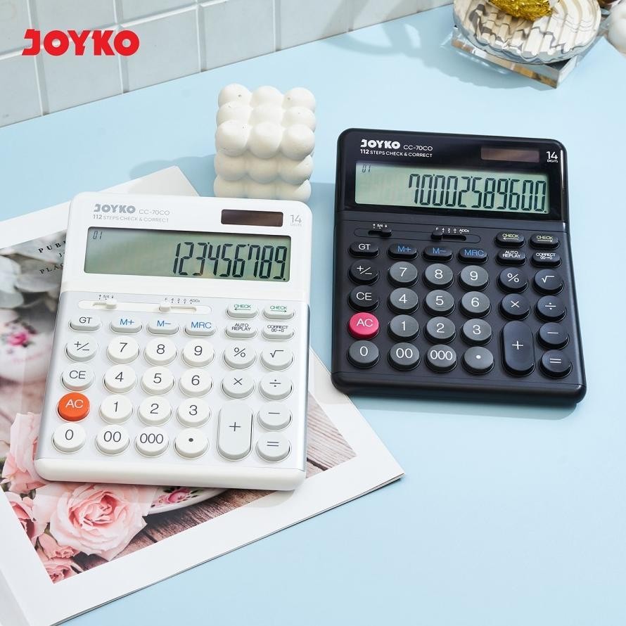 

KALKULATOR CHECK / CEK ULANG JOYKO CC-70CO CALCULATOR 14Digit ALUMUNIUM SURFACE AST